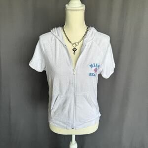 Y2k miami beach terrycloth zip up